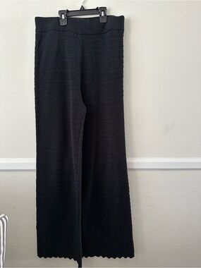 A&F Black Crochet Wide Leg Pants